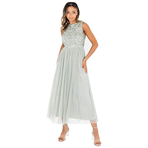 Maya Deluxe Robe de mariée pour femme, Green Lily, 20