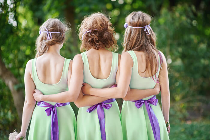 robes de demoiselles d'honneur pastel vert