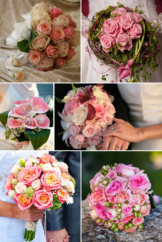 bouquet de mariée en rose