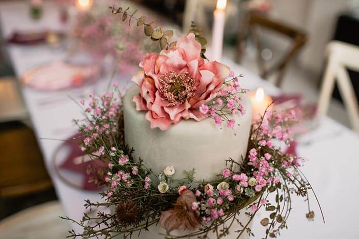 Gâteau de mariage gypsophile