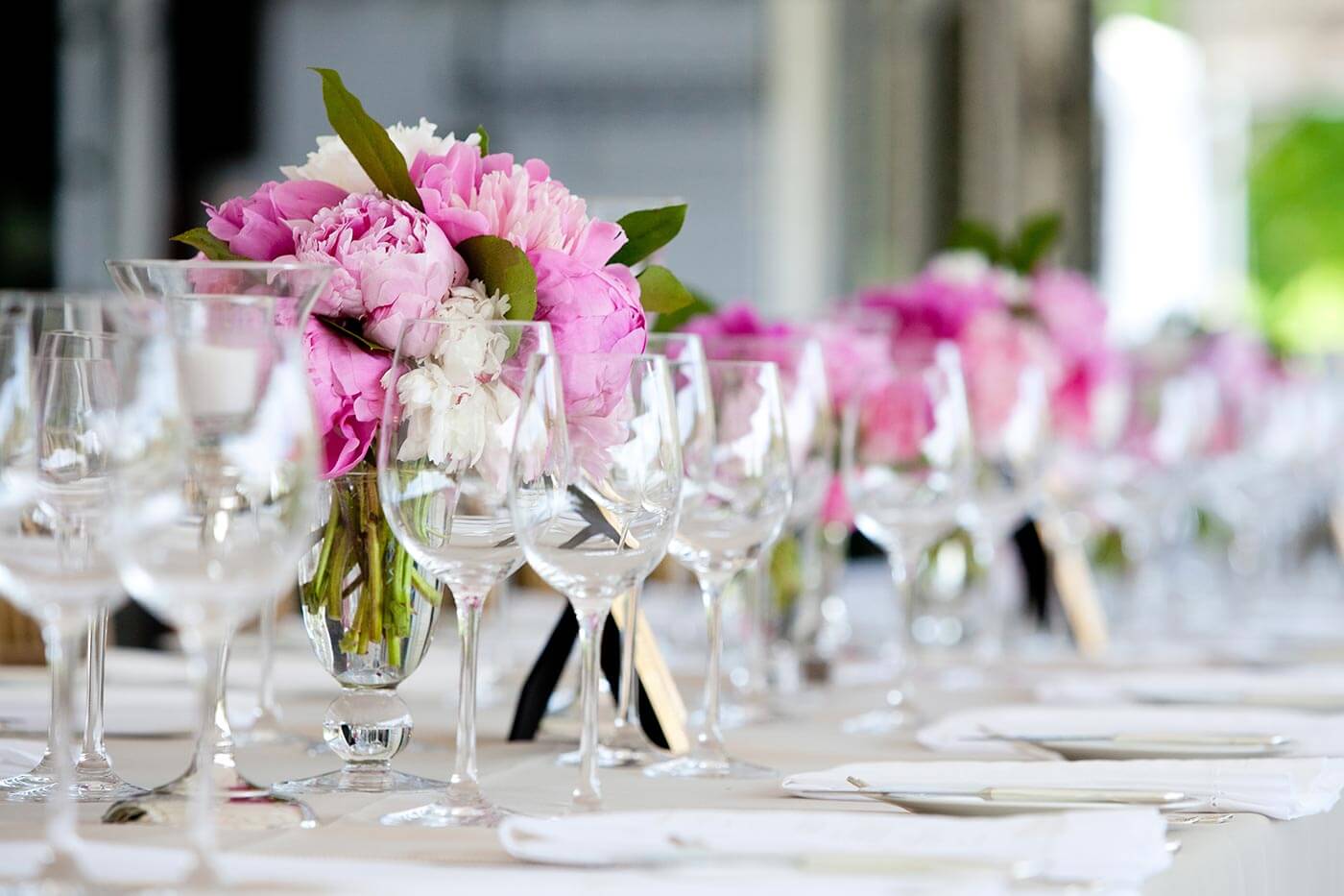 décoration de table en rose